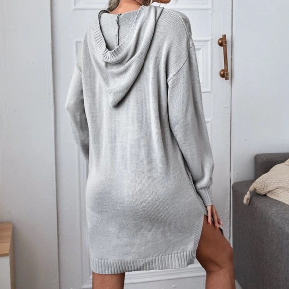Knit Hooded Sweater Dress - Picture 2 of 5